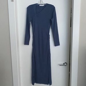 Floret Studios. Blue ribbed sweater dress size M